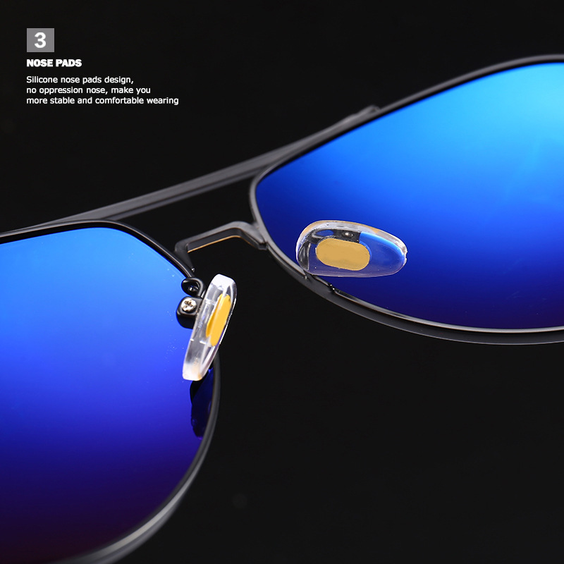Red, Black, Gun Metal High Quality Men's Designer Polarized Sunglasses Famous Brands Luxury Metal Shades for Driving Black and Red Frame Colors - Details 7