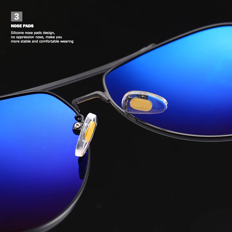 Red, Black, Gun Metal High Quality Men's Designer Polarized Sunglasses Famous Brands Luxury Metal Shades for Driving Black and Red Frame Colors - Details 7