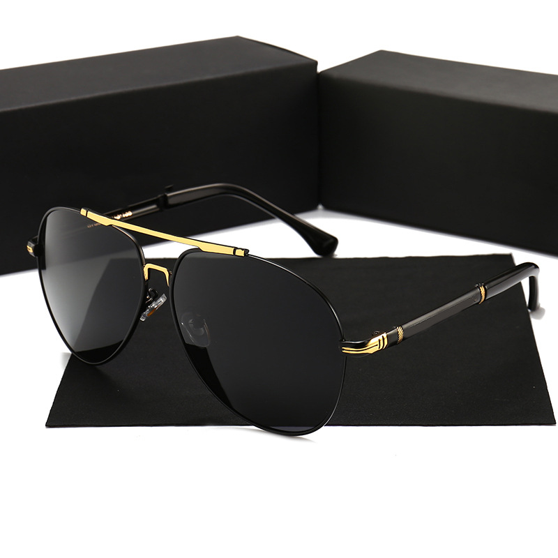Red, Black, Gun Metal High Quality Men's Designer Polarized Sunglasses Famous Brands Luxury Metal Shades for Driving Black and Red Frame Colors - Details 9
