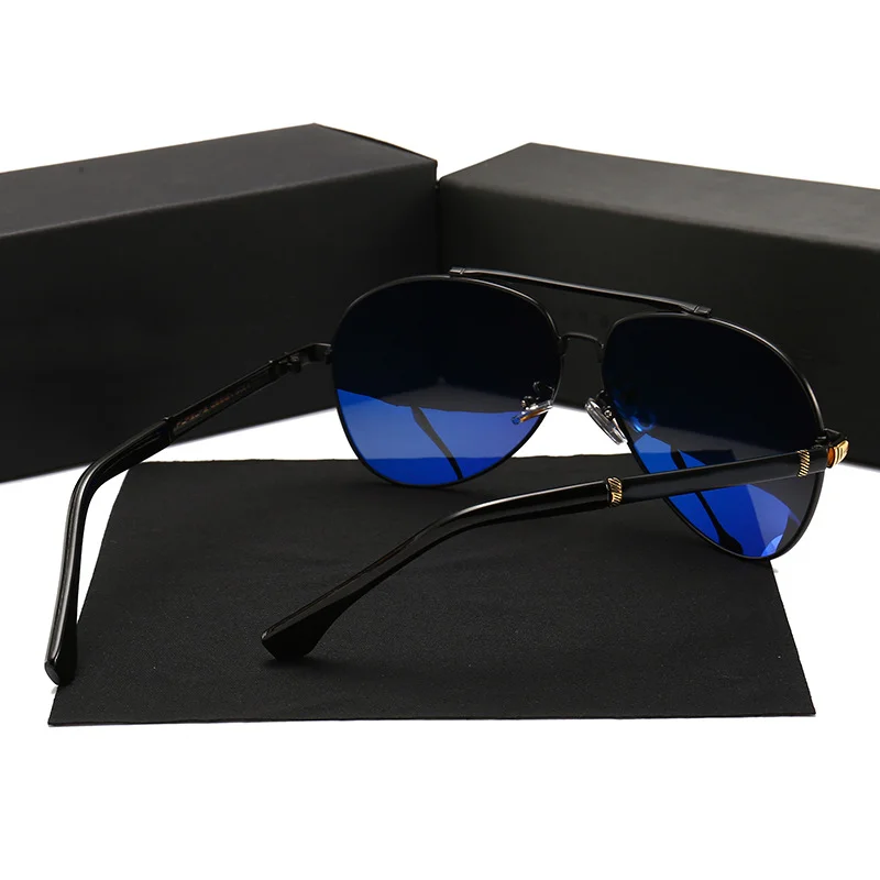 Red, Black, Gun Metal High Quality Men's Designer Polarized Sunglasses Famous Brands Luxury Metal Shades for Driving Black and Red Frame Colors - Details 10