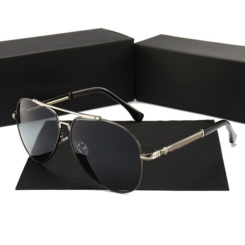 Red, Black, Gun Metal High Quality Men's Designer Polarized Sunglasses Famous Brands Luxury Metal Shades for Driving Black and Red Frame Colors - Details 12