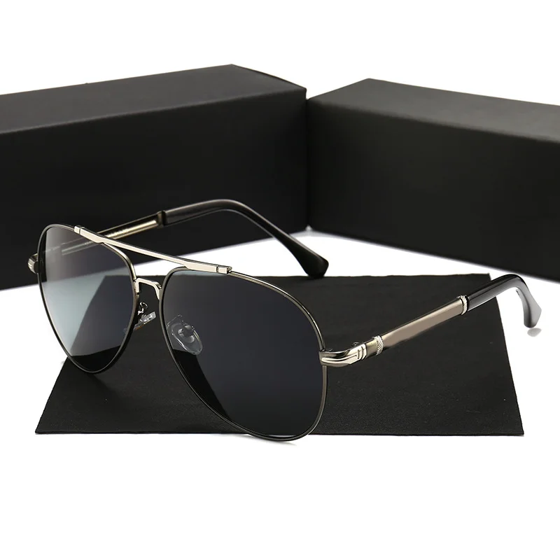 Red, Black, Gun Metal High Quality Men's Designer Polarized Sunglasses Famous Brands Luxury Metal Shades for Driving Black and Red Frame Colors - Details 12