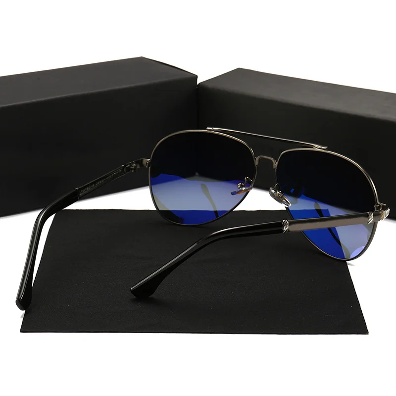 Red, Black, Gun Metal High Quality Men's Designer Polarized Sunglasses Famous Brands Luxury Metal Shades for Driving Black and Red Frame Colors - Details 13