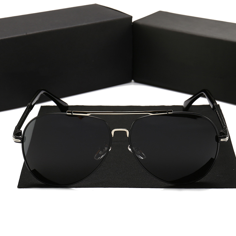 Red, Black, Gun Metal High Quality Men's Designer Polarized Sunglasses Famous Brands Luxury Metal Shades for Driving Black and Red Frame Colors - Details 17