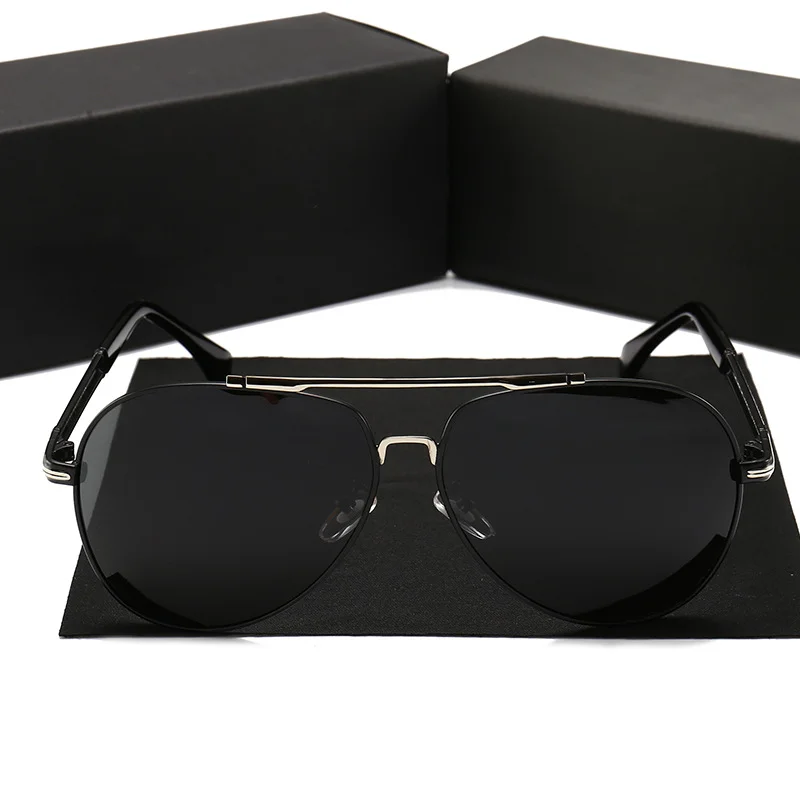 Red, Black, Gun Metal High Quality Men's Designer Polarized Sunglasses Famous Brands Luxury Metal Shades for Driving Black and Red Frame Colors - Details 17