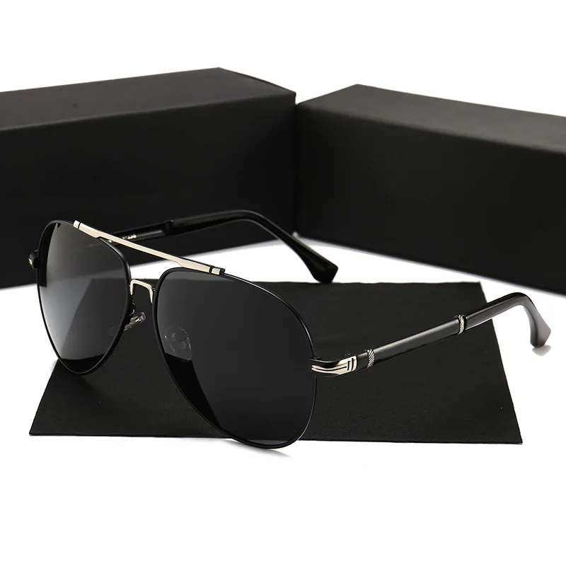 Red, Black, Gun Metal High Quality Men's Designer Polarized Sunglasses Famous Brands Luxury Metal Shades for Driving Black and Red Frame Colors - Details 18