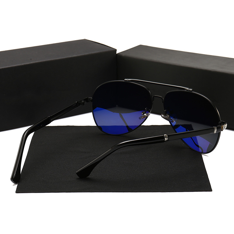 Red, Black, Gun Metal High Quality Men's Designer Polarized Sunglasses Famous Brands Luxury Metal Shades for Driving Black and Red Frame Colors - Details 19