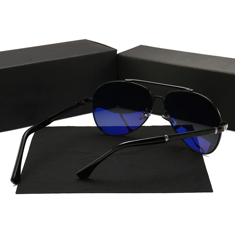Red, Black, Gun Metal High Quality Men's Designer Polarized Sunglasses Famous Brands Luxury Metal Shades for Driving Black and Red Frame Colors - Details 19