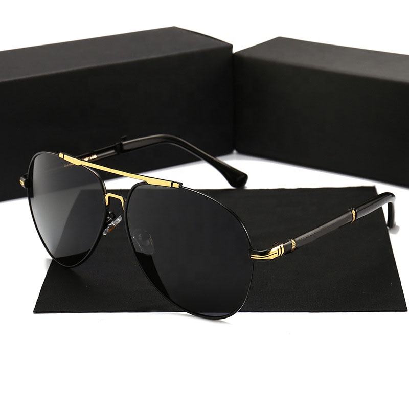 Red, Black, Gun Metal High Quality Men's Designer Polarized Sunglasses Famous Brands Luxury Metal Shades for Driving Black and Red Frame Colors - View 2