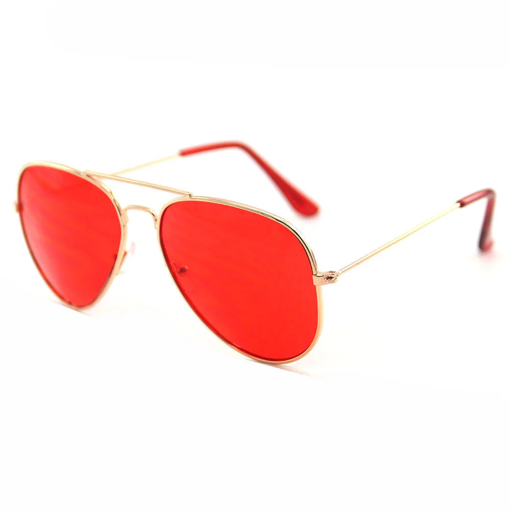 Custom Metal New Style Custom logo Promotion Fashion Double Bridge Color Lens Unisex Stainless Metal Frame Airman Sunglasses - View 3