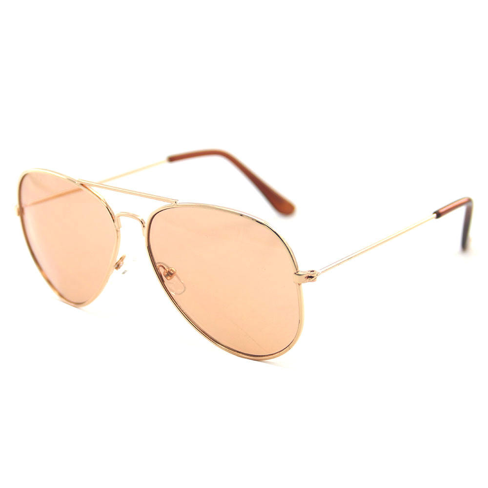 Custom Metal New Style Custom logo Promotion Fashion Double Bridge Color Lens Unisex Stainless Metal Frame Airman Sunglasses - View 4