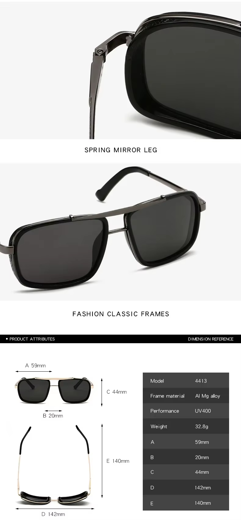 Black, Gold, Gun Metal Metal Square Pilot Wholesale Custom 2024 Gafas De Sol Driving Aviation Metal Shades Polarized Men's Sun Glasses 2024 Sport Sunglasses - Details 3