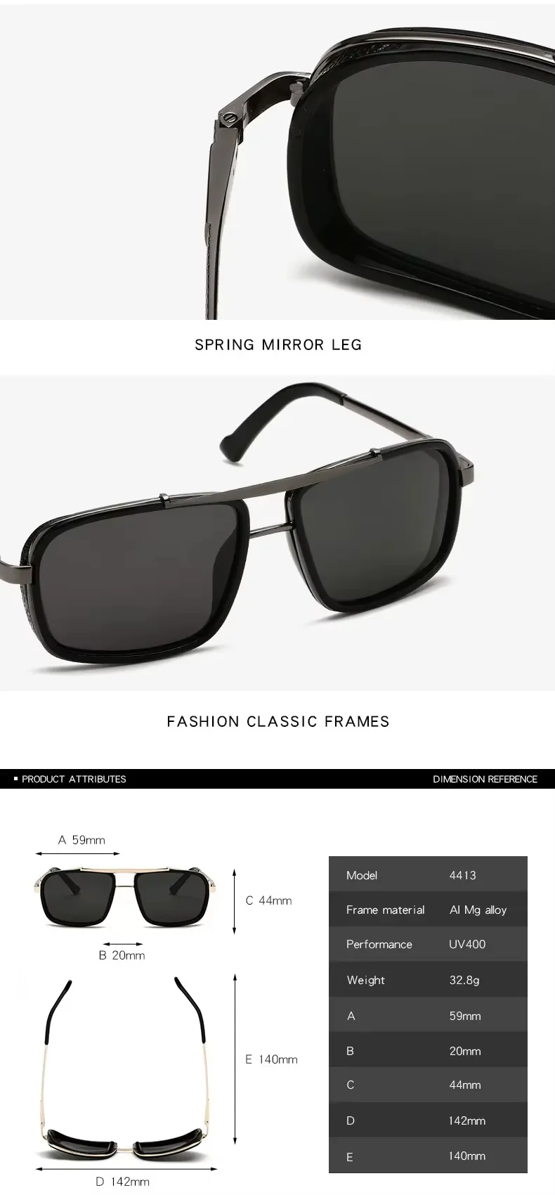 Black, Gold, Gun Metal Metal Square Pilot Wholesale Custom 2024 Gafas De Sol Driving Aviation Metal Shades Polarized Men's Sun Glasses 2024 Sport Sunglasses - Details 3