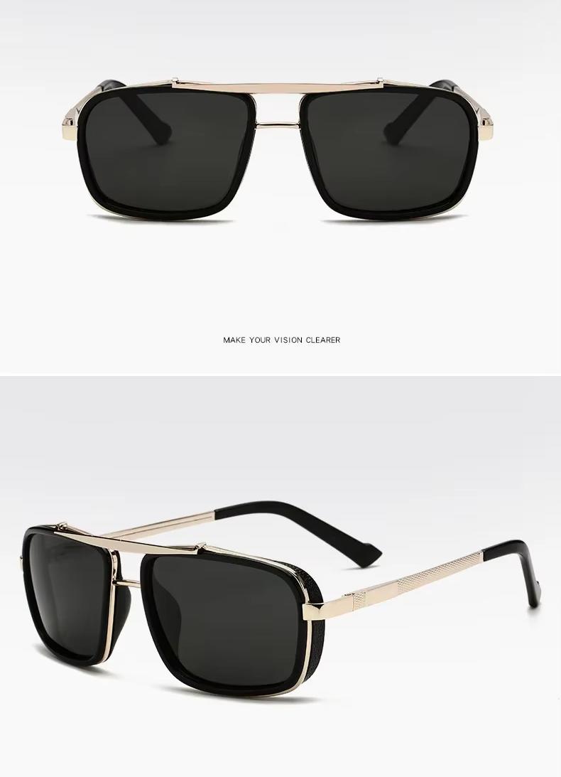 Black, Gold, Gun Metal Metal Square Pilot Wholesale Custom 2024 Gafas De Sol Driving Aviation Metal Shades Polarized Men's Sun Glasses 2024 Sport Sunglasses - Details 5