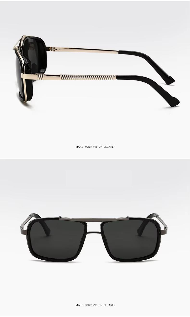 Black, Gold, Gun Metal Metal Square Pilot Wholesale Custom 2024 Gafas De Sol Driving Aviation Metal Shades Polarized Men's Sun Glasses 2024 Sport Sunglasses - Details 6
