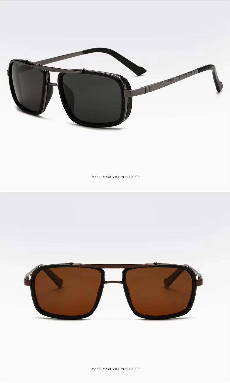 Black, Gold, Gun Metal Metal Square Pilot Wholesale Custom 2024 Gafas De Sol Driving Aviation Metal Shades Polarized Men's Sun Glasses 2024 Sport Sunglasses - Details 7
