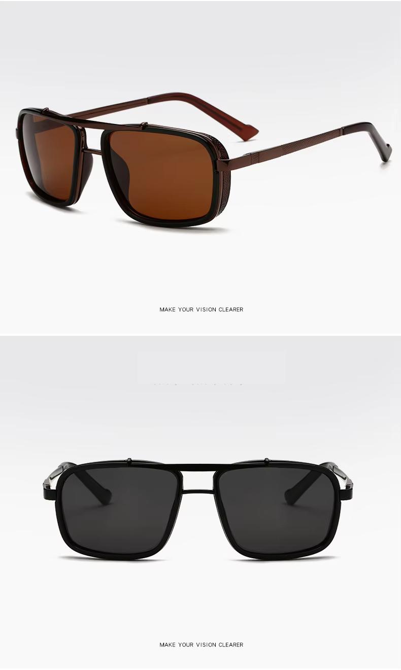 Black, Gold, Gun Metal Metal Square Pilot Wholesale Custom 2024 Gafas De Sol Driving Aviation Metal Shades Polarized Men's Sun Glasses 2024 Sport Sunglasses - Details 8