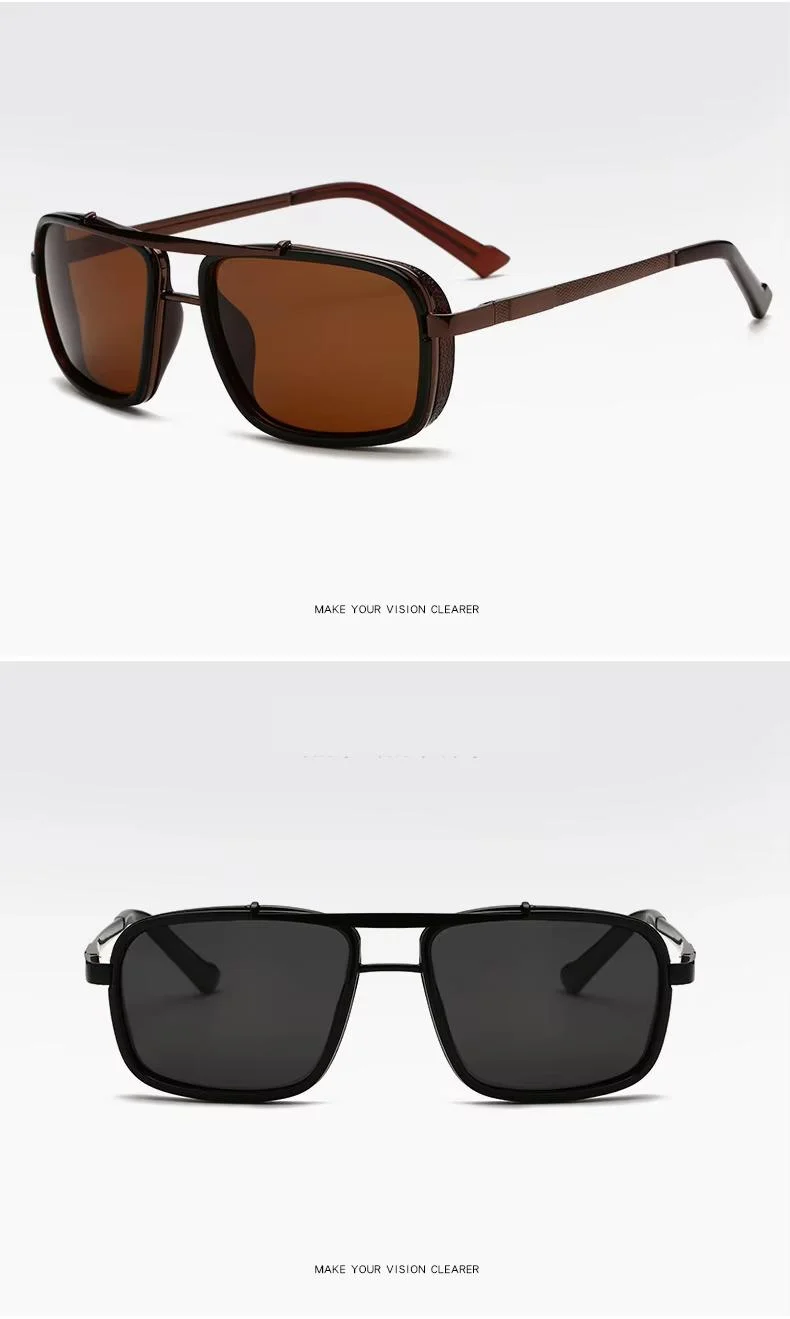 Black, Gold, Gun Metal Metal Square Pilot Wholesale Custom 2024 Gafas De Sol Driving Aviation Metal Shades Polarized Men's Sun Glasses 2024 Sport Sunglasses - Details 8