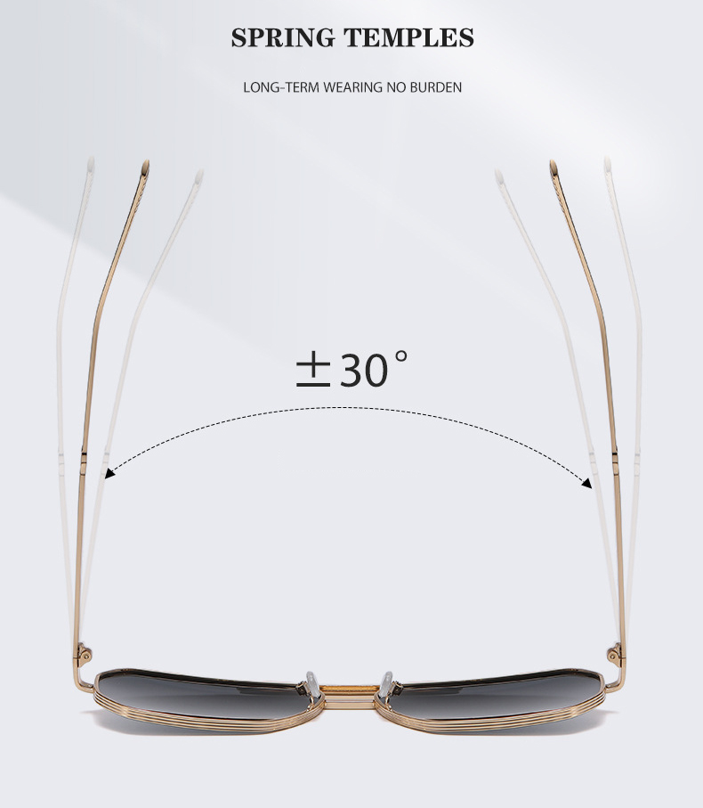 Black, Gold, 5 colors available Metal Hot Sale Polarized Sunglasses Fashion Lentes De Sol 2025 Men Women Anti Glare Sun Glasses - Details 2