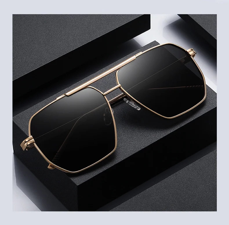 Black, Gold, 5 colors available Metal Hot Sale Polarized Sunglasses Fashion Lentes De Sol 2025 Men Women Anti Glare Sun Glasses - Details 4