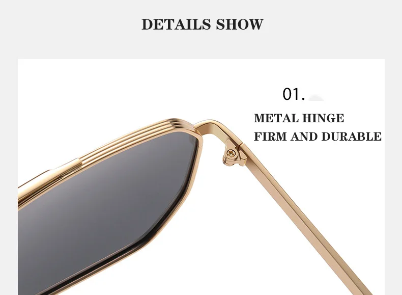 Black, Gold, 5 colors available Metal Hot Sale Polarized Sunglasses Fashion Lentes De Sol 2025 Men Women Anti Glare Sun Glasses - Details 6