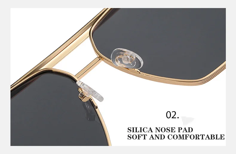 Black, Gold, 5 colors available Metal Hot Sale Polarized Sunglasses Fashion Lentes De Sol 2025 Men Women Anti Glare Sun Glasses - Details 7
