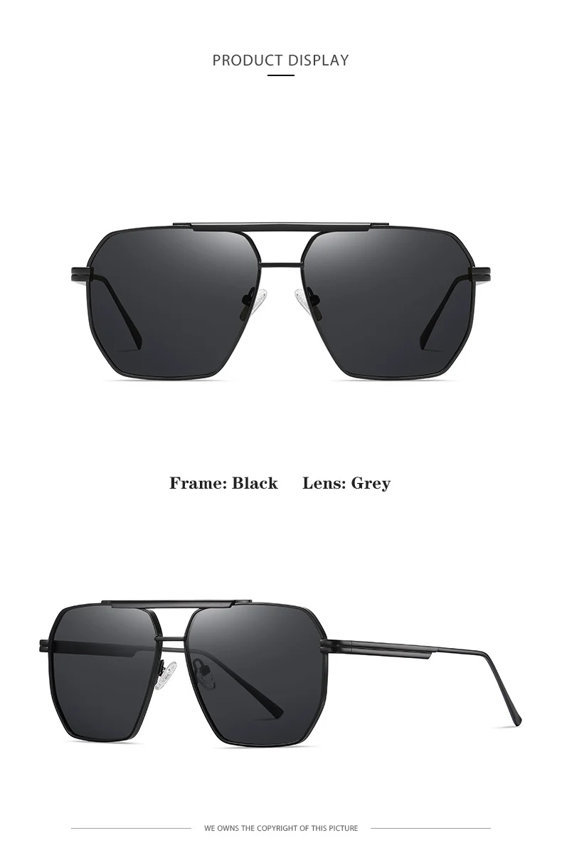 Black, Gold, 5 colors available Metal Hot Sale Polarized Sunglasses Fashion Lentes De Sol 2025 Men Women Anti Glare Sun Glasses - Details 11
