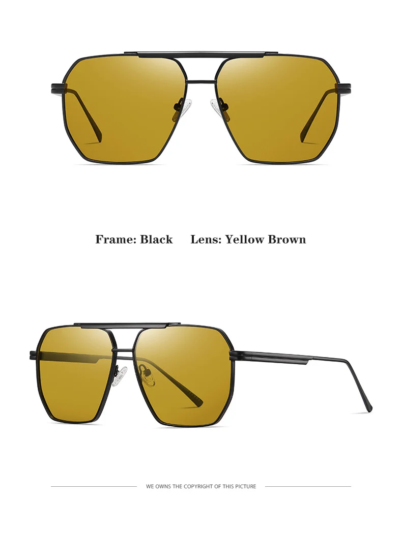 Black, Gold, 5 colors available Metal Hot Sale Polarized Sunglasses Fashion Lentes De Sol 2025 Men Women Anti Glare Sun Glasses - Details 13