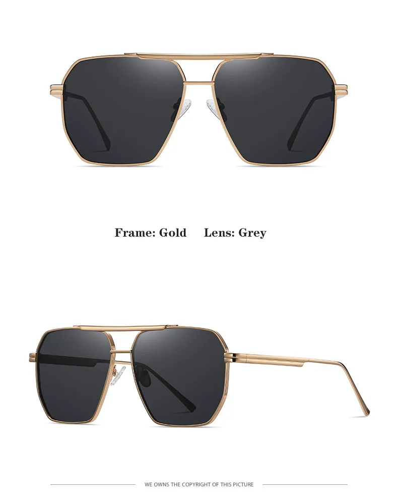 Black, Gold, 5 colors available Metal Hot Sale Polarized Sunglasses Fashion Lentes De Sol 2025 Men Women Anti Glare Sun Glasses - Details 15