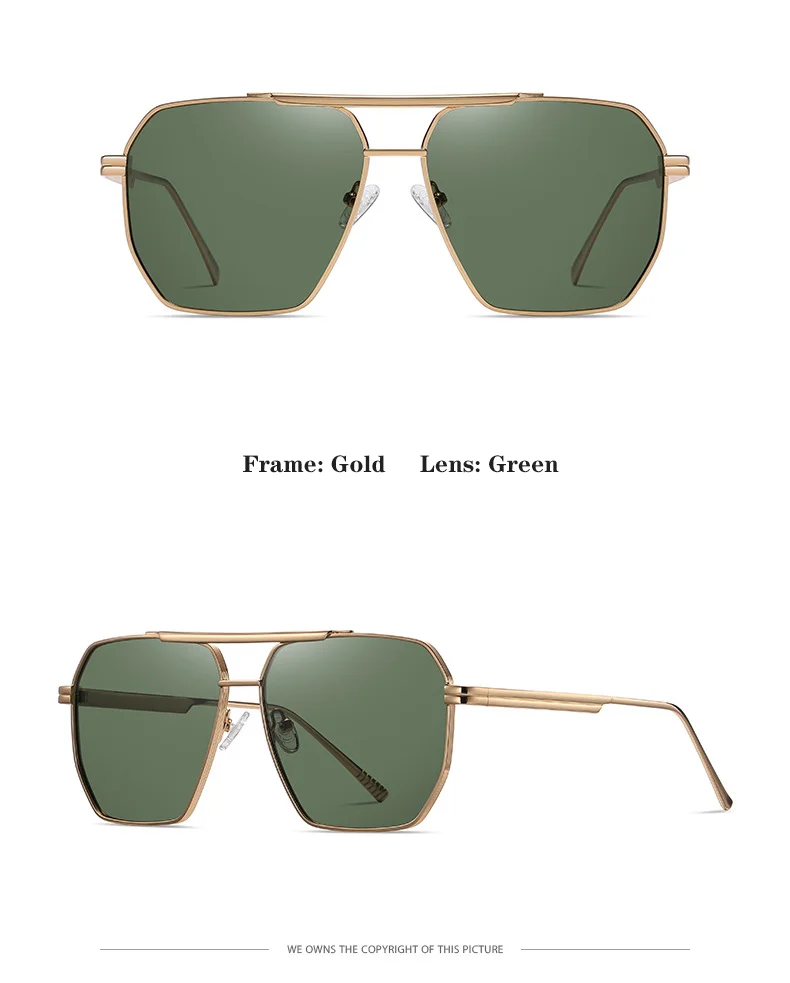Black, Gold, 5 colors available Metal Hot Sale Polarized Sunglasses Fashion Lentes De Sol 2025 Men Women Anti Glare Sun Glasses - Details 16