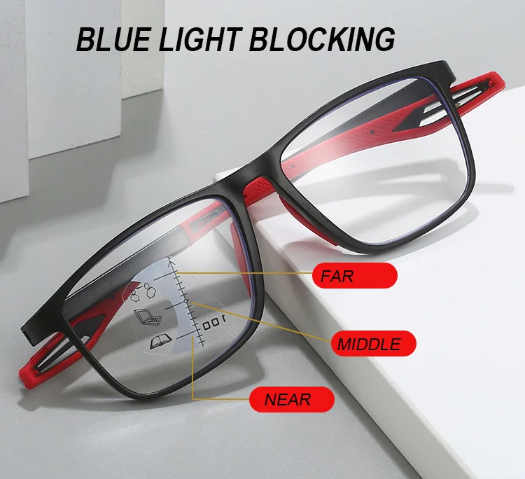 PC Multi Focus Progressive Anti-Slip Anti Blue Light Blocking Bifocal Photochromic Multifocal Reading Glasses Reading Glasses - Details 2