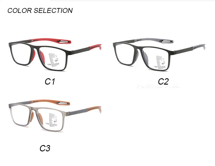  PC Multi Focus Progressive Anti-Slip Anti Blue Light Blocking Bifocal Photochromic Multifocal Reading Glasses Reading Glasses - Details 4