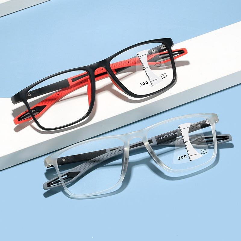 TR90 Sports Reading Glasses Ultra-Light High-Definition Progressive Multi-Focus Anti-Blue Light Presbyopia Glasses