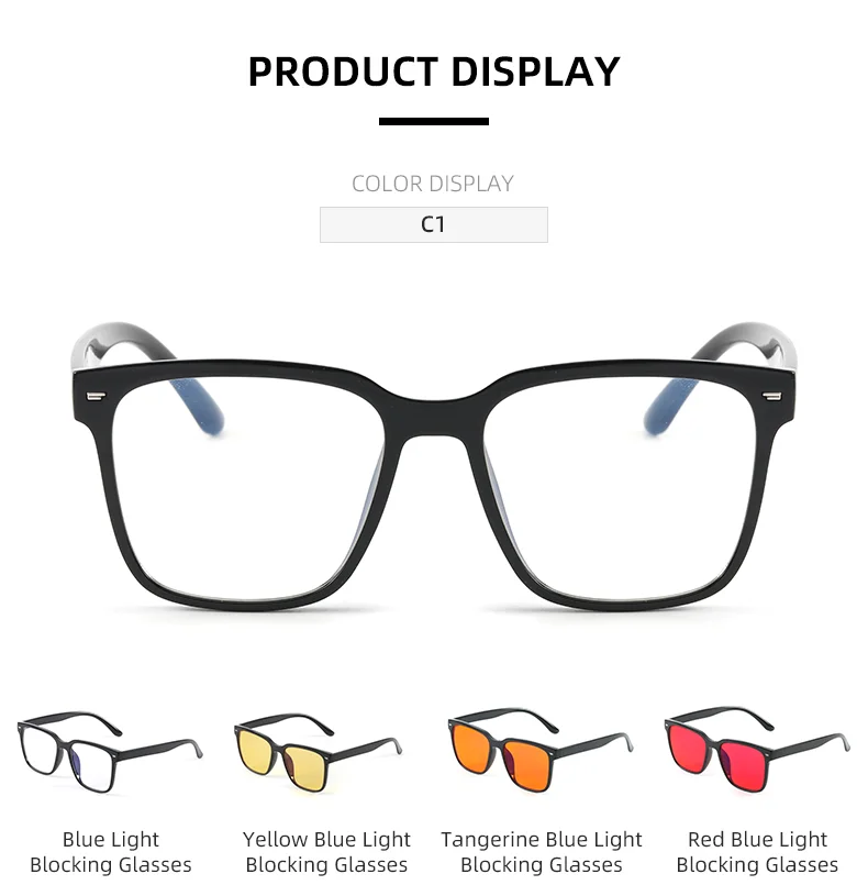 TR90 Wholesale Clear TR90 Square Bluelight Red Eyewear Anti Blue Light Computer Gaming Orange Eyeglasses Blue Light Blocking Glasses - Details 5