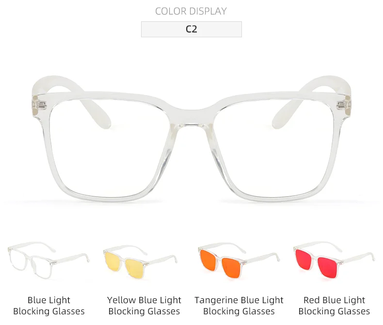  TR90 Wholesale Clear TR90 Square Bluelight Red Eyewear Anti Blue Light Computer Gaming Orange Eyeglasses Blue Light Blocking Glasses - Details 6