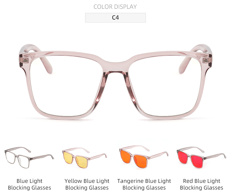 TR90 Wholesale Clear TR90 Square Bluelight Red Eyewear Anti Blue Light Computer Gaming Orange Eyeglasses Blue Light Blocking Glasses - Details 7