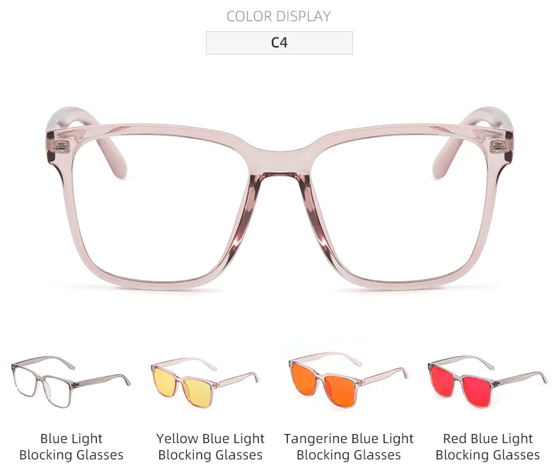 TR90 Wholesale Clear TR90 Square Bluelight Red Eyewear Anti Blue Light Computer Gaming Orange Eyeglasses Blue Light Blocking Glasses - Details 7