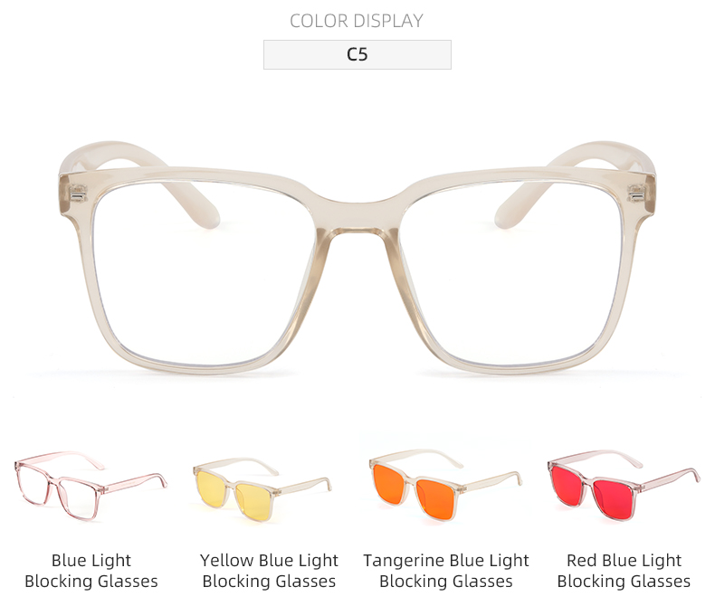 TR90 Wholesale Clear TR90 Square Bluelight Red Eyewear Anti Blue Light Computer Gaming Orange Eyeglasses Blue Light Blocking Glasses - Details 8