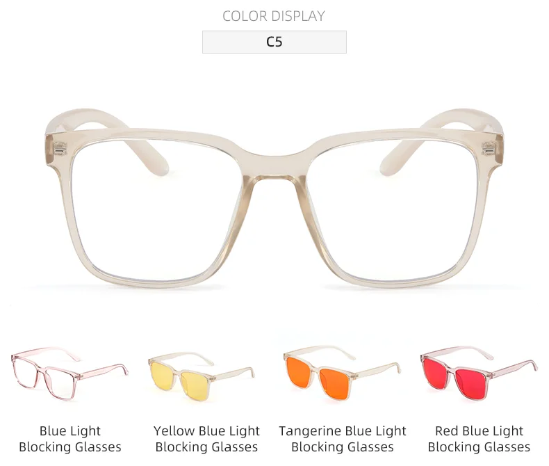  TR90 Wholesale Clear TR90 Square Bluelight Red Eyewear Anti Blue Light Computer Gaming Orange Eyeglasses Blue Light Blocking Glasses - Details 8
