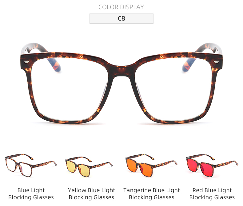 TR90 Wholesale Clear TR90 Square Bluelight Red Eyewear Anti Blue Light Computer Gaming Orange Eyeglasses Blue Light Blocking Glasses - Details 9