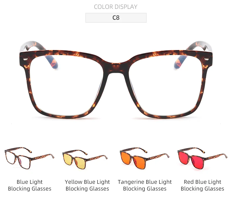  TR90 Wholesale Clear TR90 Square Bluelight Red Eyewear Anti Blue Light Computer Gaming Orange Eyeglasses Blue Light Blocking Glasses - Details 9