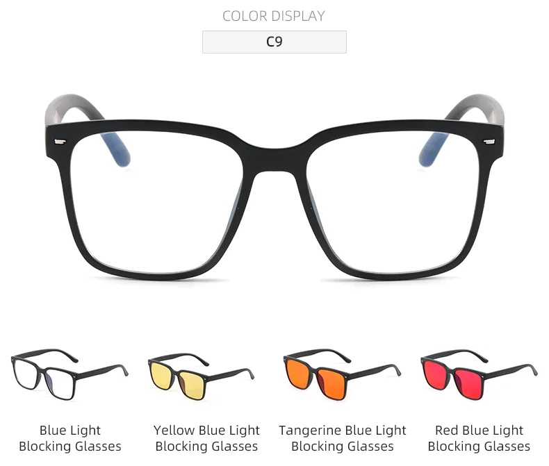  TR90 Wholesale Clear TR90 Square Bluelight Red Eyewear Anti Blue Light Computer Gaming Orange Eyeglasses Blue Light Blocking Glasses - Details 10