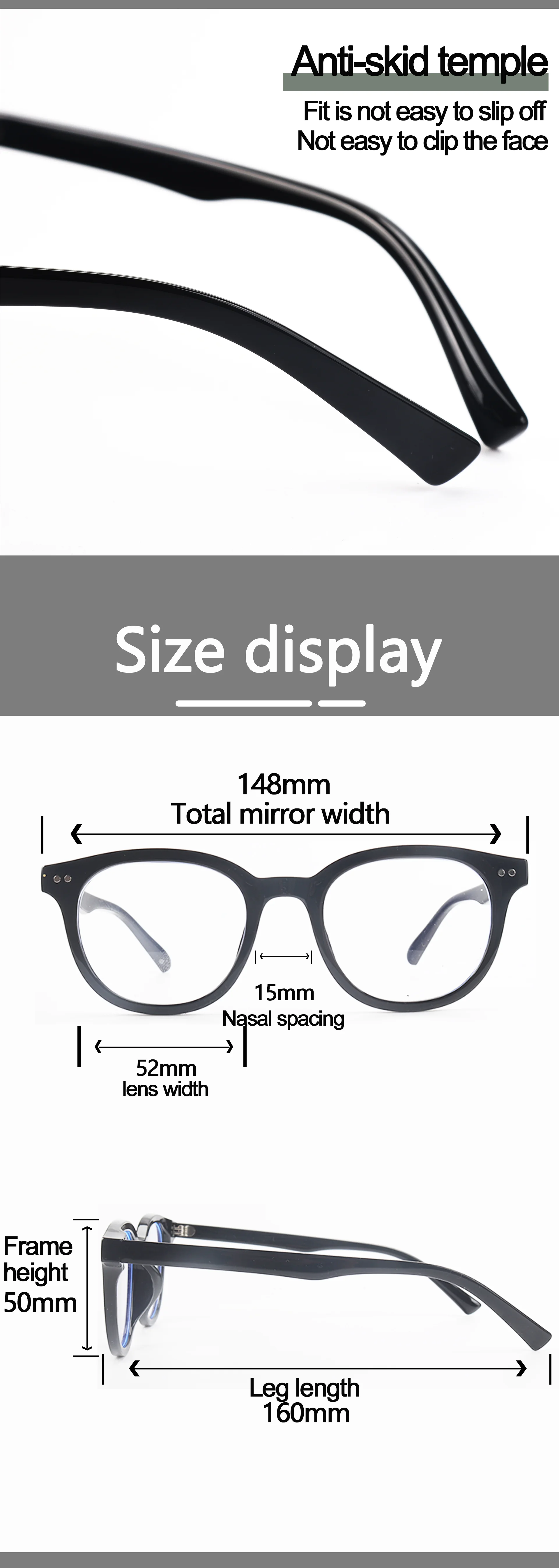 Clear TR-90 Blue Light & Radiation Blocking Optical Eyewear Clear Lens Anti-Blue & Anti-Radiation Glasses - Details 3