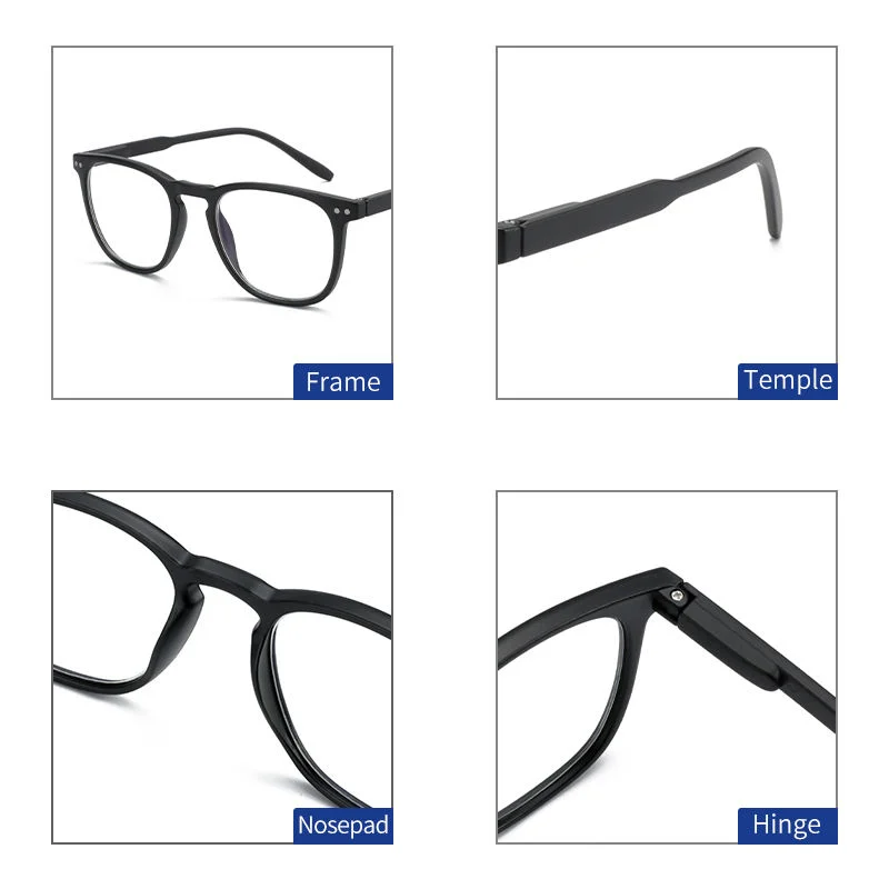 2025 Hot Retro Vintage Square Anti Blue Light Blocking Computer Readers Gaming Glasses Prescription Diopter 0 to 4.0 Men Woman - View 4