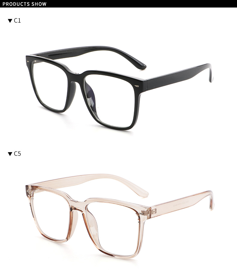 6 Colors TR90 Wholesale Clear TR90 Square Bluelight Eyewear Anti Blue Light Computer Eyeglasses Blue Light Blocking Glasses - Details 4