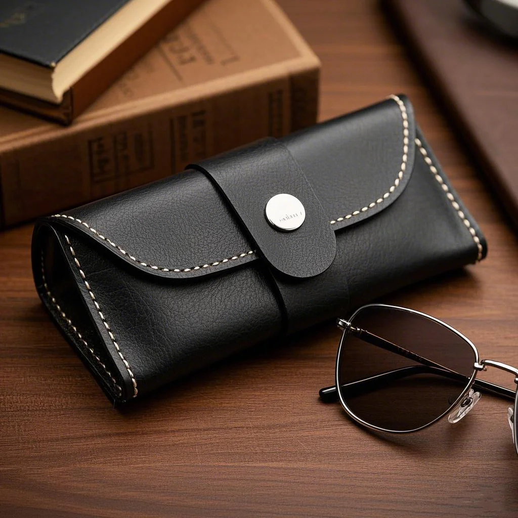 Customized Color GENUINE LEATHER Wholesale Custom Soft Portable Glasses Carrying Pouch Sunglasses Bag Bag Glasses Case Luxury Leather - View 5