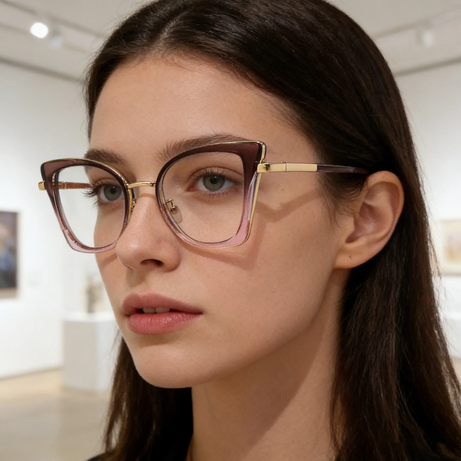 Black TR90 Trendy Women's Optical Frames - Anti-Blue Light & Prescription Ready – Versatile Everyday Eyewear - Details 2