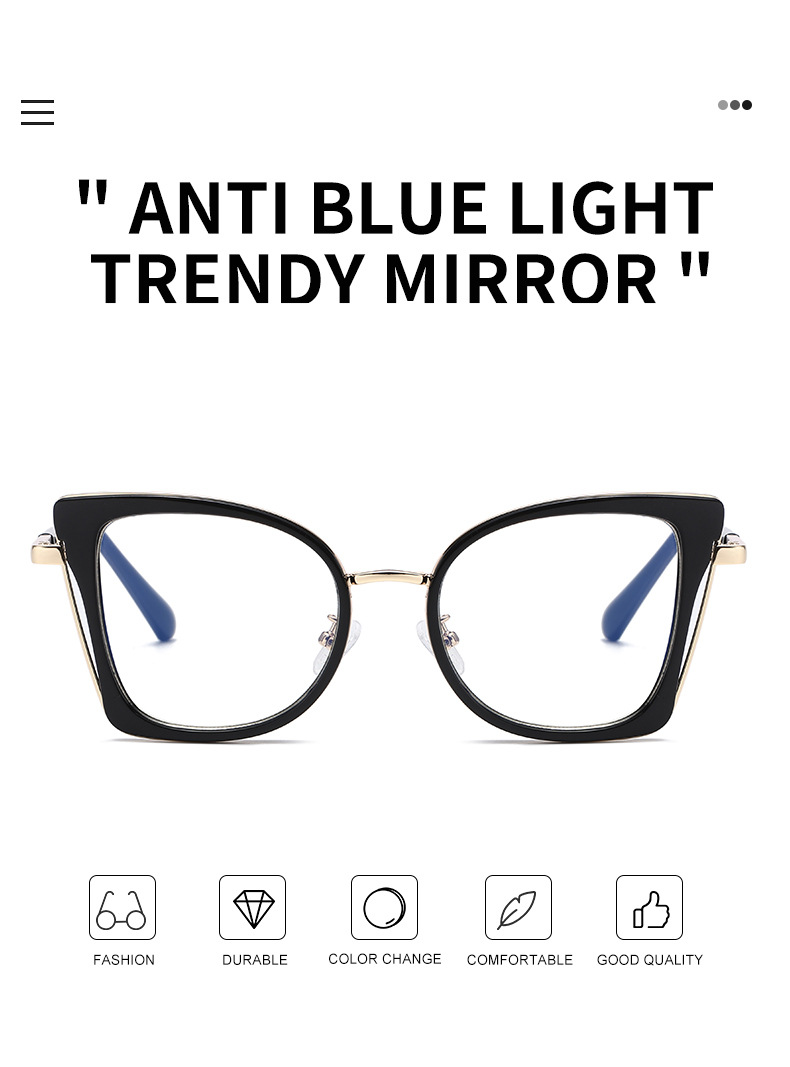 Black TR90 Trendy Women's Optical Frames - Anti-Blue Light & Prescription Ready – Versatile Everyday Eyewear - Details 5