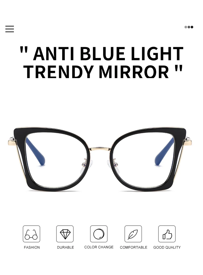 Black TR90 Trendy Women's Optical Frames - Anti-Blue Light & Prescription Ready – Versatile Everyday Eyewear - Details 5
