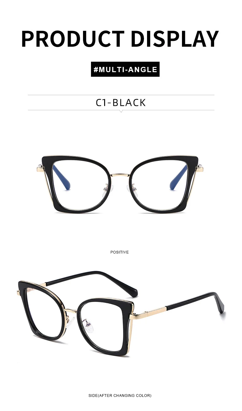 Black TR90 Trendy Women's Optical Frames - Anti-Blue Light & Prescription Ready – Versatile Everyday Eyewear - Details 15